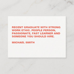 Tarjeta De Visita Texto grande negrita minimalista