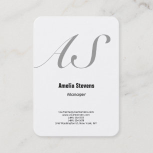 Tarjeta De Visita Texto intrépido blanco elegante minimalista del