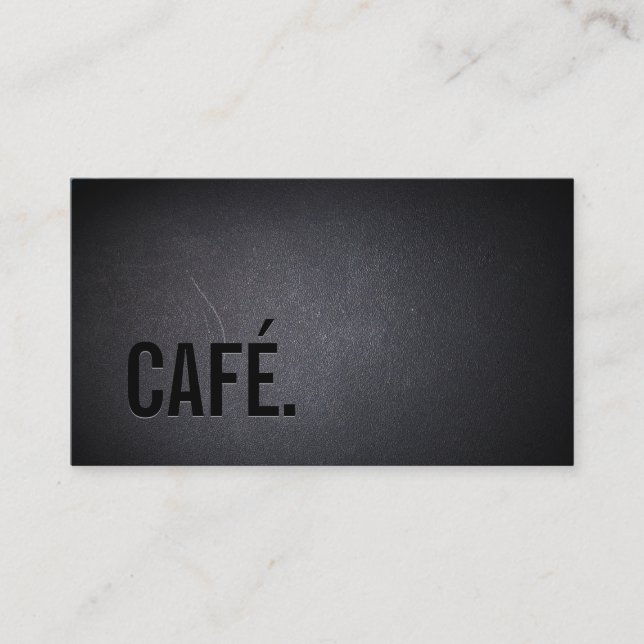 Tarjeta De Visita Texto intrépido oscuro elegante del café de CAFÉ (Anverso)
