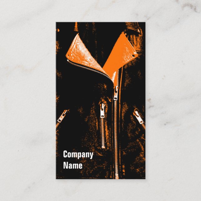 Tarjeta De Visita Texto lateral negro anaranjado de la chaqueta de (Anverso)