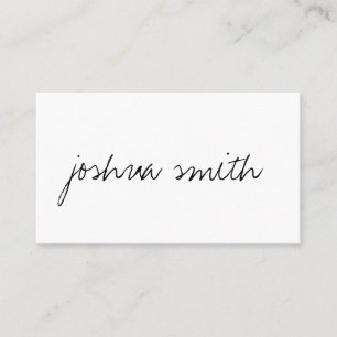 Tarjeta De Visita texto manuscrito minimalista