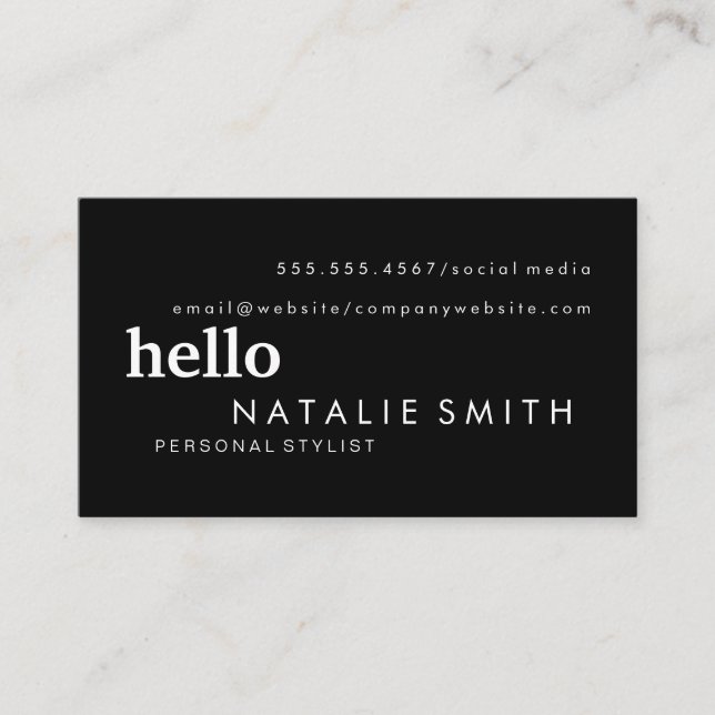 Tarjeta De Visita Texto mixto (Anverso)