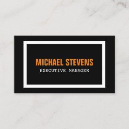 Tarjeta De Visita Texto negrita Naranja blanco negro Profesional ele