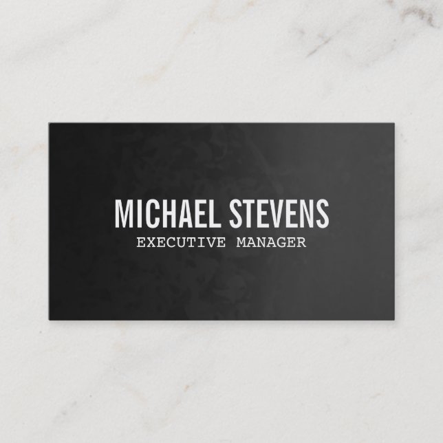 Tarjeta De Visita Texto negrita profesional Gris Negro Estilo (Anverso)