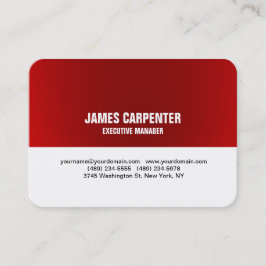 Tarjeta De Visita Texto negrita rojo blanco único profesional modern