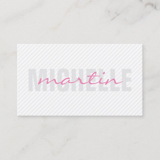 Tarjeta De Visita Texto negrita y cursivo (rosa) (Anverso)