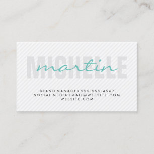 Tarjeta De Visita Texto negrita y cursivo (verde azulado)