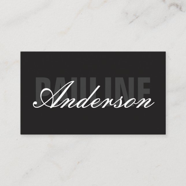 Tarjeta De Visita Texto negrita y pendiente (Anverso)