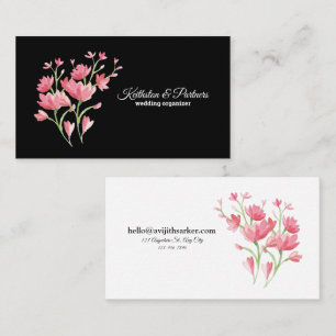 Tarjeta De Visita texto personalizado con floral moderno acuarela