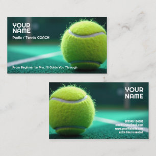 Tarjeta De Visita 🎾Texto personalizado, Court Cred Entrenador de Pá
