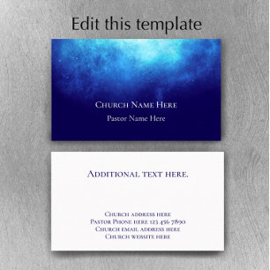 Tarjeta De Visita Texto personalizado de la iglesia cristiana Pastor