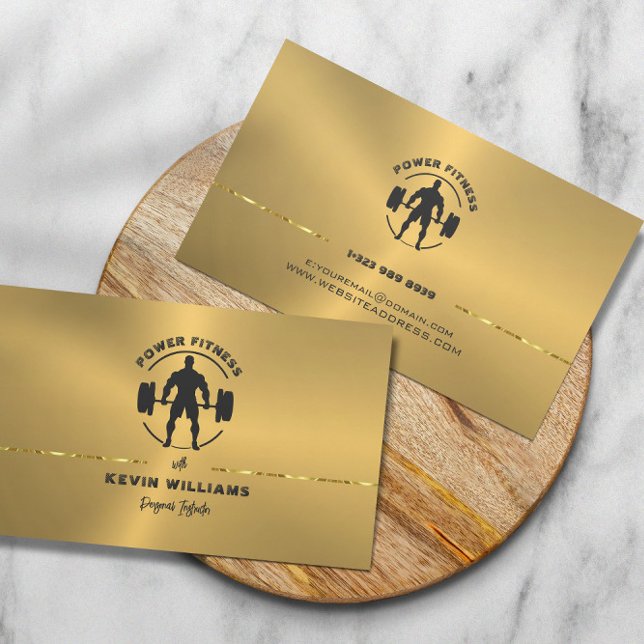 Tarjeta De Visita Texto personalizado de oro metálico de entrenador  (Subido por el creador)