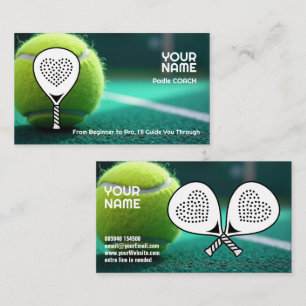Tarjeta De Visita 🎾Texto personalizado, Domina el Juego Entrenador
