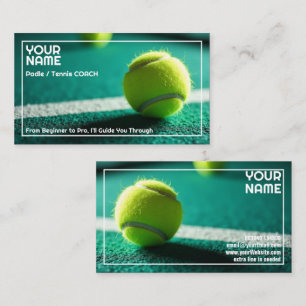 Tarjeta De Visita Texto personalizado, Entrenador de Pádel o Tenis B