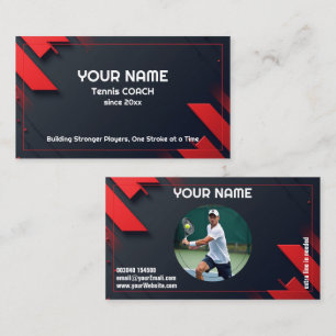Tarjeta De Visita 🎾Texto personalizado, Entrenador de tenis Golpe a