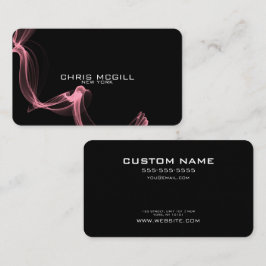 Tarjeta De Visita TEXTO personalizado - Humo negro brillante Minimal