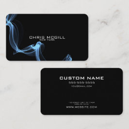 Tarjeta De Visita TEXTO personalizado - Humo negro brillante Minimal