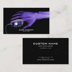 Tarjeta De Visita TEXTO personalizado - Mano de esqueleto de rayos X