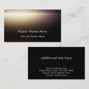 Tarjeta De Visita Texto personalizado negro moderno para pastor de i