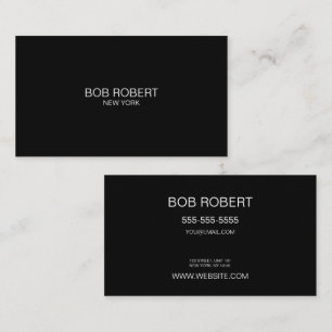 Tarjeta De Visita TEXTO personalizado - negro sólido Minimalista
