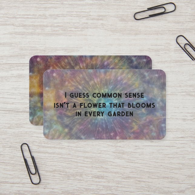 Tarjeta De Visita Texto sarcástico de sentido común (Anverso/Reverso In Situ)