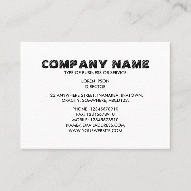 Tarjeta De Visita Texto simple 06 - Blanco (Anverso)