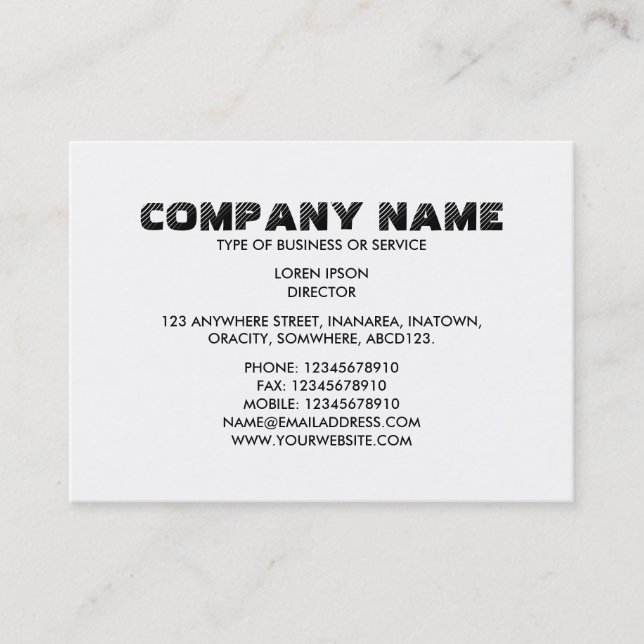 Tarjeta De Visita Texto simple 06 - Blanco (Anverso)