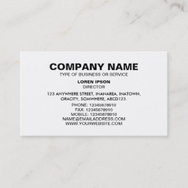 Tarjeta De Visita Texto simple 06 - Blanco