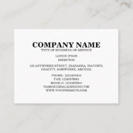 Tarjeta De Visita Texto simple 06a - Blanco