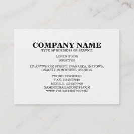 Tarjeta De Visita Texto simple 06a - Blanco