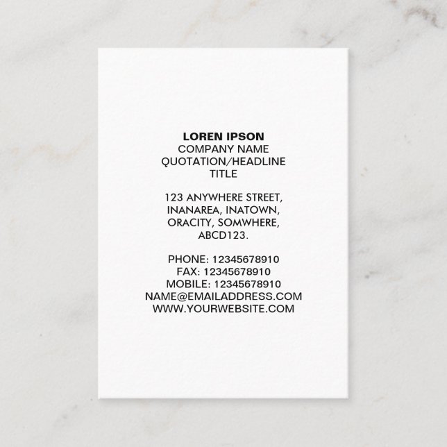 Tarjeta De Visita Texto simple 07 - Blanco (Anverso)