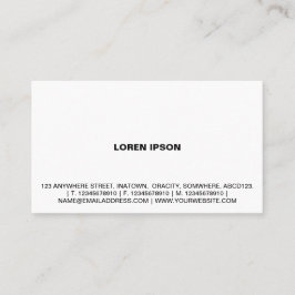 Tarjeta De Visita Texto simple 08 - Blanco