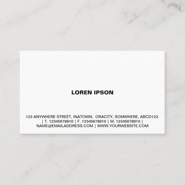 Tarjeta De Visita Texto simple 08 - Blanco (Anverso)