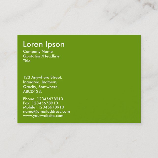 Tarjeta De Visita Texto simple - aguacate (Anverso)