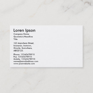 Tarjeta De Visita Texto simple - Blanco