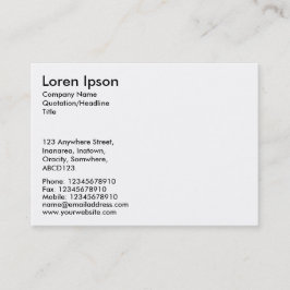 Tarjeta De Visita Texto simple - Blanco