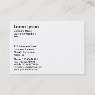 Tarjeta De Visita Texto simple - Blanco