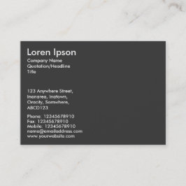 Tarjeta De Visita Texto simple - Gris