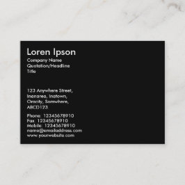 Tarjeta De Visita Texto simple - Negro
