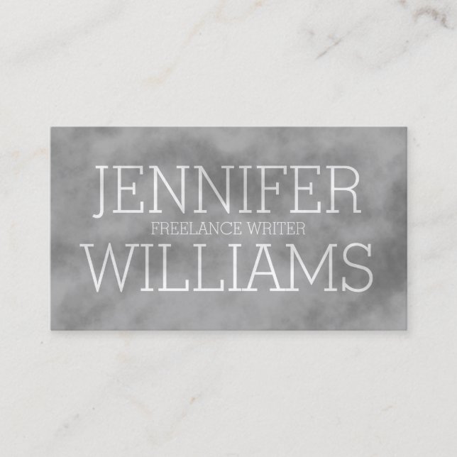 Tarjeta De Visita Texto transparente de la niebla de la nube (Anverso)