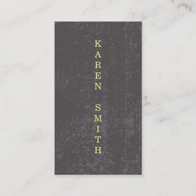 Tarjeta De Visita Texto vertical Estilo de grifo moderno (Anverso)