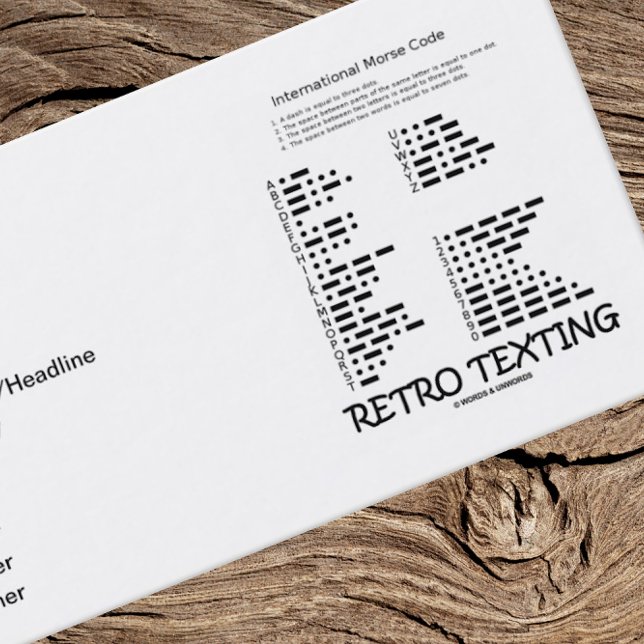 Tarjeta De Visita Textos retro (Código Internacional Morse) (If you use Morse Code, you'll enjoy introducing yourself with this "Retro Texting" business card)
