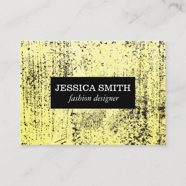 Tarjeta De Visita Textura amarilla elegante (Anverso)