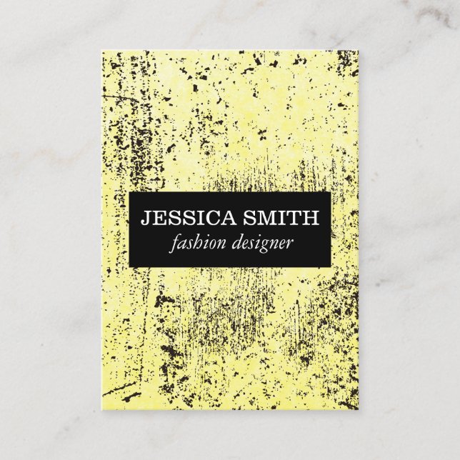 Tarjeta De Visita Textura amarilla elegante (Anverso)