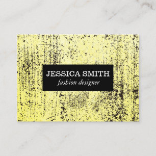Tarjeta De Visita Textura Amarilla Grunge Elegante