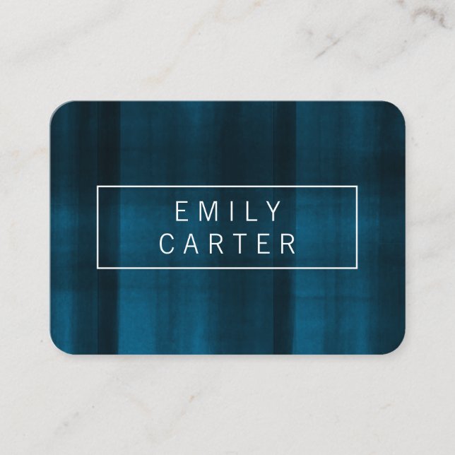 Tarjeta De Visita Textura azul moderna (Anverso)