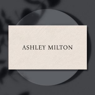 Tarjeta De Visita Textura beige elegante simple consultor