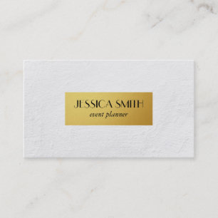 Tarjeta De Visita Textura blanca / oro metálico