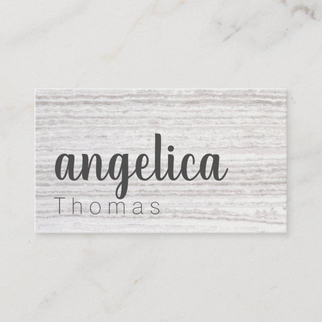 Tarjeta De Visita Textura Cursiva / Gris Profesionalmente Elegante (Anverso)