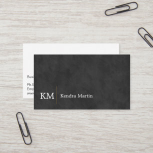 Tarjeta De Visita Textura de brillo negro   Iniciales
